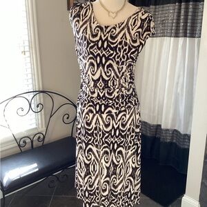 Enfocus Studio Black and White Printed Midi Dress